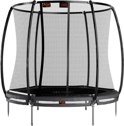 Avyna InGround Trampoline Ø245 cm – Met Veiligheidsnet – Grijs – Rond Ingraafmodel – Compact Formaat