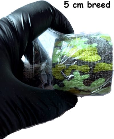 Tattoo bandage - 5 cm breed - 2 stuks - Groen camouflage - Grip tape - Sport bandage - Zelfklevende tape
