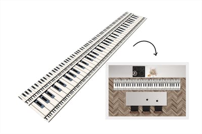 Keukenloper - Loper keuken - Piano - Patronen - Muziek - 300x50 cm - Keukenloper vinyl