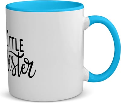 Akyol - little sister koffiemok - theemok - blauw - Zus - zusje - cadeau - verjaardag - jongste zus - familie - 350 ML inhoud