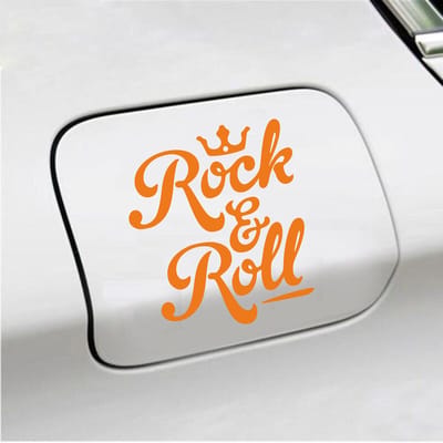 Bumpersticker - Rock & Roll - 11,3 X 13 - Oranje