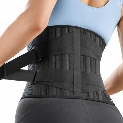 BOTC Rugbrace Onderrug - Verstelbare Lendenbrace met Extra Rugondersteuning - Taille 75-85 cm - Zwart - Maat S/M
