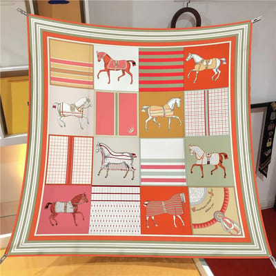 Animal Kingdom 90*90Cm Keperstof Sjaals Zomer Mode Strand Zonbescherming Zijden Sjaals Print Vierkante Hoofdband Bandana's red