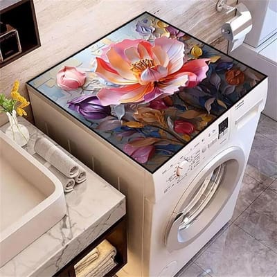 Wasmachine Droger Mat - Apparaat Beschermer - Apparaten Beschermen - Snel Absorberend - 60 x 60 cm - Bloemenpatroon