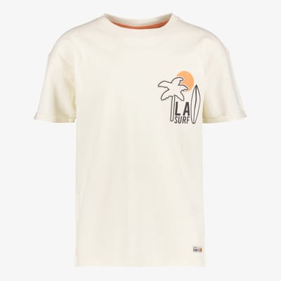 Unsigned jongens T-shirt met opdruk wit - Maat 134/140