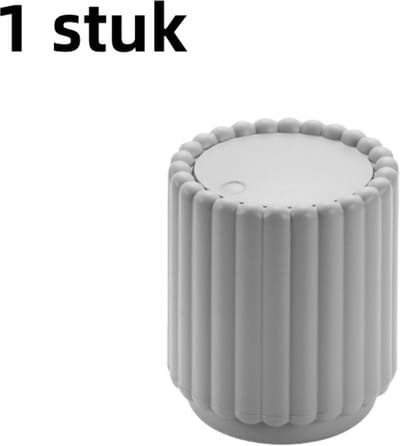 1 stuk - Mini-prullenbak voor op het bureau - met deksel - deksel met drukknop - opberg- en schoonmaakemmer voor op het bureau/de salontafel - grijs