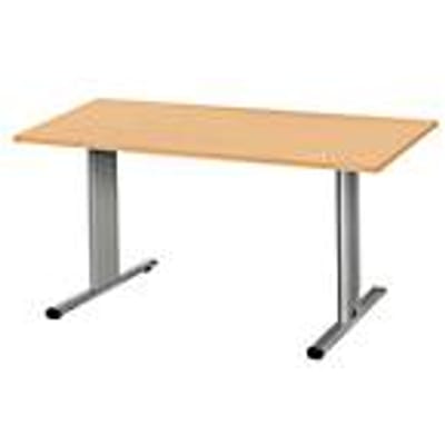 Schäfer Shop  Select Planova vergadertafel, rechthoekig, 1400 x 800 mm, beukendecor, accentlijsten blank alu