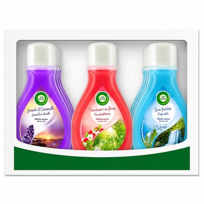 Air Wick Luchtverfrisser Navulling Mixpakket – 12 x 375 ml – Lavendel, Framboosbloem & Fresh Water