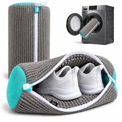 BOTC Schoenwaszak - Waszak voor schoenen - 2 stuks - Herbruikbaar - Wasmachine&Droger - voor Sneakers en Tennisschoenen - Grijs/Blauw