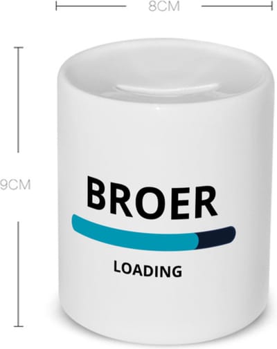 Akyol - broer loading Spaarpot - Broer - ochtendkoffie laden - verjaardagscadeau - verjaardag - cadeau - cadeautje voor broer - broer artikelen - kado - geschenk - gift - 350 ML inhoud