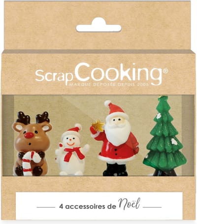 ScrapCooking Plastic Cake Toppers Sweet Xmas set/4