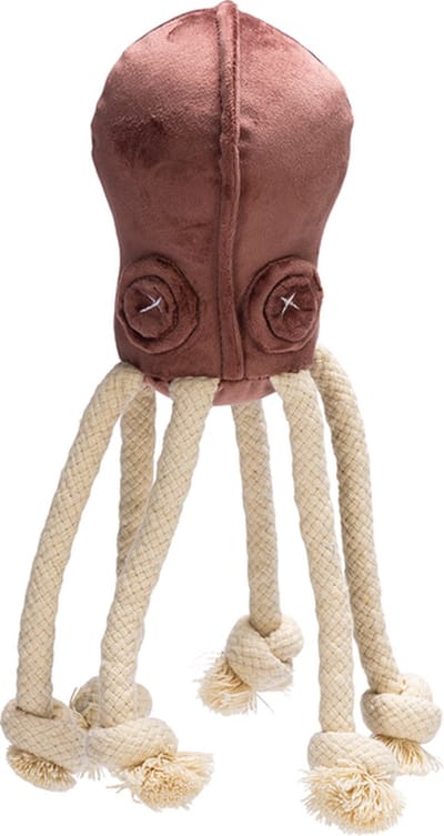 designed by Lotte. hondenknuffel - octopus - met touw - geen pieper. wasbaar