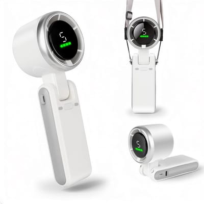 VHV Handventilator - Mini Ventilator - Tafelventilator - Tafelventilator Draadloos - Turboventilator Met 5 Snelheden - Opvouwbaar - Usb-C Oplaadbaar - Persoonlijke Handventilator Voor Op Reis/Buiten/Thuis/Kantoor Wit