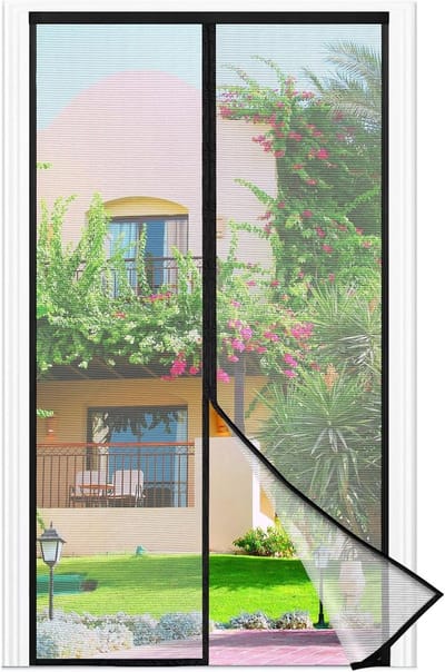SnelShoppen - Magnetische Vliegenhor Balkondeur 95 x 200 cm - Dikke Velcro Insectenbescherming Zonder Boren - Ideaal voor Balkon, Tuin en Zomer