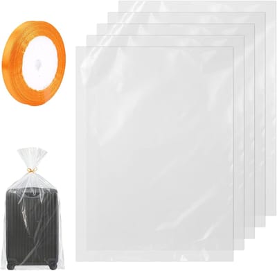 Extra grote transparante plastic opbergzakken - 5 stuks van 100x150 cm, herbruikbare verhuiszakken voor speelgoed, kleding en grote pluche dieren
