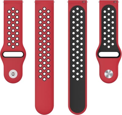 Siliconen bandje - geschikt voor Samsung Gear S3 / Galaxy Watch 3 45 mm / Galaxy Watch 46 mm - rood-zwart