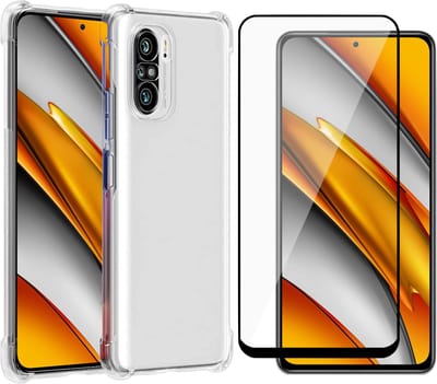 Hoesje Transparant geschikt voor Xiaomi Poco F3 / Mi 11i - Shock Proof Hoesje Case met Versterkte rand en Full Screen Protector