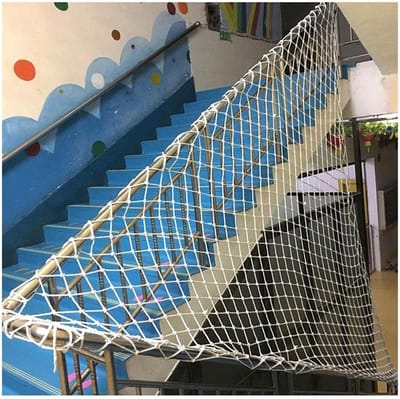 Kinderveiligheidsnet - Beschermnet Baby - Trap en Balkon - Handgeweven Kwaliteit - 2x6 meter - Henneptouw