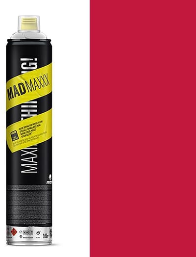 MTN MADMAXXX Rode 750ml Spuitverf - Hoge druk met mannelijk ventiel en extra brede lijnen