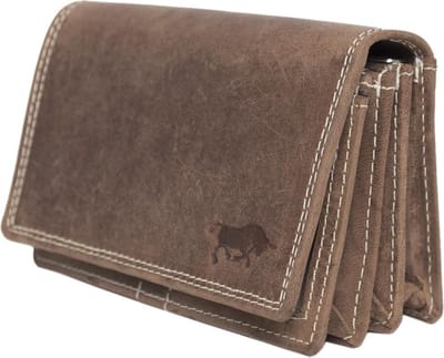 Compacte Vintage Leren Dames Portemonnee Cognac RFID - Ideale Dames Portemonnee Anti Skim Stoere Cognac Leer