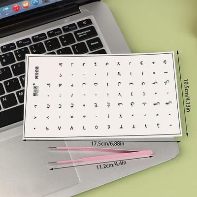 (Arabisch) Toetsenbord Letter Overbrengstickers Met Pincet Afpelbare Folie Met Belettering Toetsenbordstickers Transparante Stickers