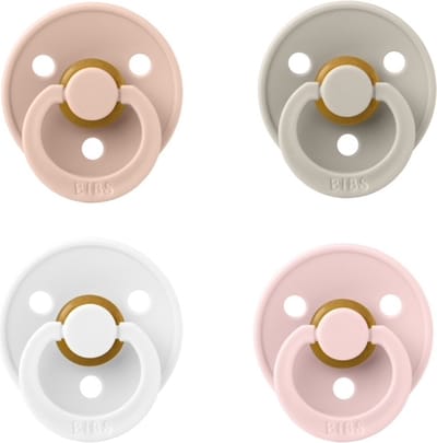 Bibs fopspeen 6-18 maand set 4 stuks Ivory,Sand,Blush en Blossom maat 2
