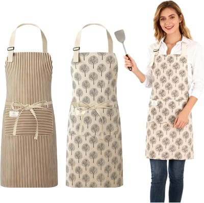 Verstelbare Kookschort voor Vrouwen met 2 Grote Zakken, Antivlek en Comfortabel, Ideaal voor Koken en BBQ in de Keuken