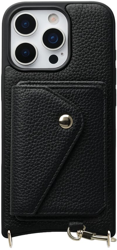 AVY Leren Hoesje Geschikt voor Apple iPhone 16 Pro Max | Met Magnetische Kaarthouder | Compatibel met MagSafe | Leather Case met Wallet | Zwart
