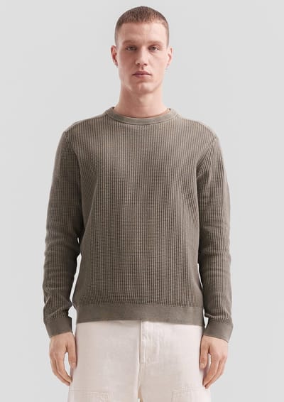 Geweven pullover met gewassen textuurpatroon QS