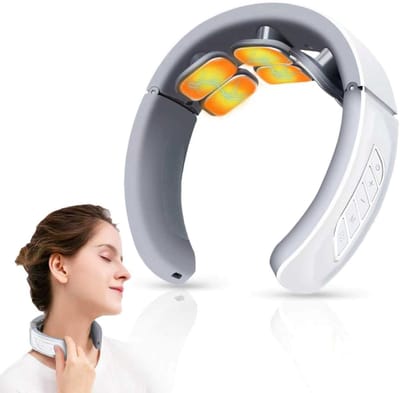 longziming -Nekmassageapparaat met 6 Programma’s & 9 Intensiteiten – Diepe Spierontspanning, 42°C Warmtefunctie, Ergonomisch Ontwerp, USB-Oplaadbaar