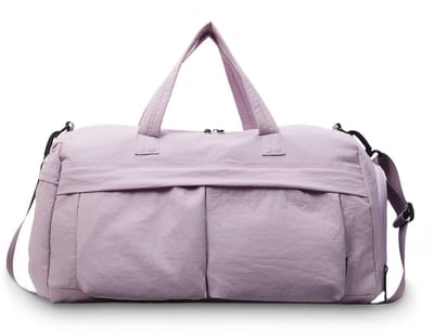 Sporttas met schoenenvak, waterdichte reistas voor dames en heren, trainingstas, sporttas, zwemtas voor sport, gym en fitness, weekends, reizen, uniseks, lila, 46 x 20 x 25 cm, Sport