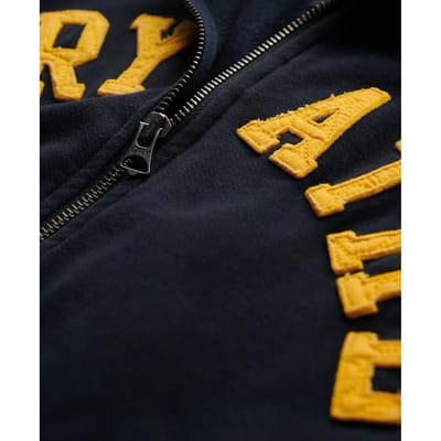 Superdry Athletic Essentials Ruim Trainingsjack met Rits en Applicatie Blauw Grootte: 36