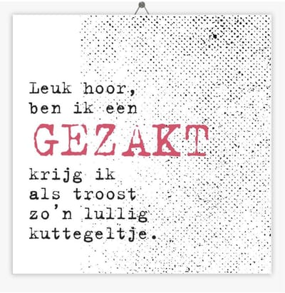 Tegeltje Gezakt - Stippel - Kuttegeltje - 10,8 x 10,8 cm