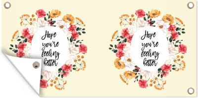 Schuttingposter Beterschap - Spreuken - Planten - Hope - 200x100 cm - Tuindoek