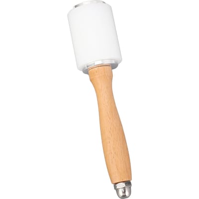 Professionele ledersnijhamer met houten handvat, geschikt voor leerbewerking, stempelen en naaien van runderleer. white