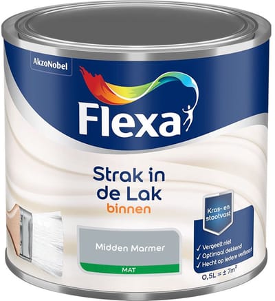 Flexa - Strak In De Lak Binnenlak Mat - Midden Marmer - Mengverf - 500 Ml