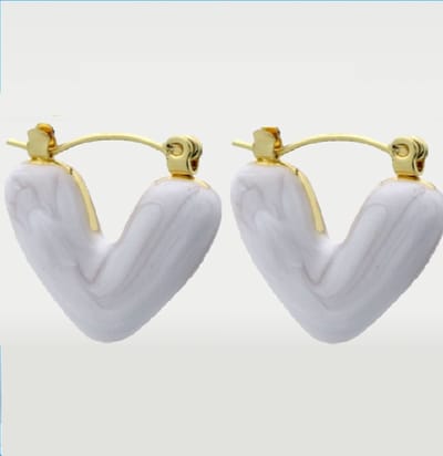 oorbellen met hart - Wit – valentijn – cadeau