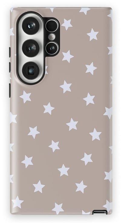 DripCase Hoesje Samsung Galaxy S23 Ultra | Sterren Design | Magnetisch Opladen | 2-in-1 Ontwerp | Stars Backcover Taupe Sky