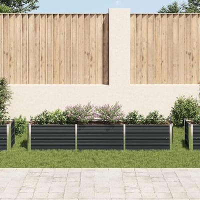 vidaXL - Plantenbak - verhoogd - 240x40x45 - cm - gegalvaniseerd - staal - antraciet