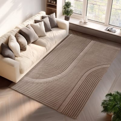 Binnenkleed, 3D-stijl, beige kleur, voor woonkamer en slaapkamer, duurzaam en slijtvast, comfortabel 120x170 cm