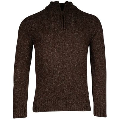 Baileys Trui Top Cable Knit Half Zip Single Knit Donker Bruin / male