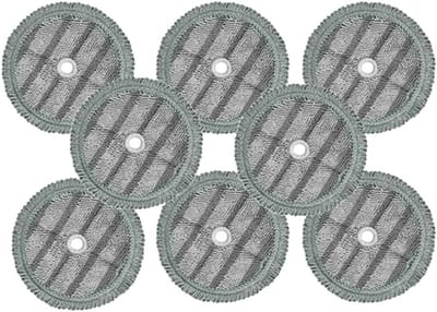 Dweil Pads - Mop Doeken - Stoom Reiniging - Sterke Vlekverwijdering - 8 Stuks - Grijs