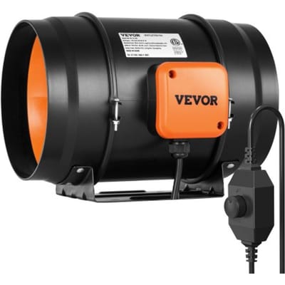 VEVOR Inline Kanaalventilator, 203,2 mm, Rookafzuiging, Inline Kanaalventilator met Variabele Snelheidsregelaar, Stille Afzuigventilator met AC-motor voor Koelboosters, Kweektenten, Hydroponie
