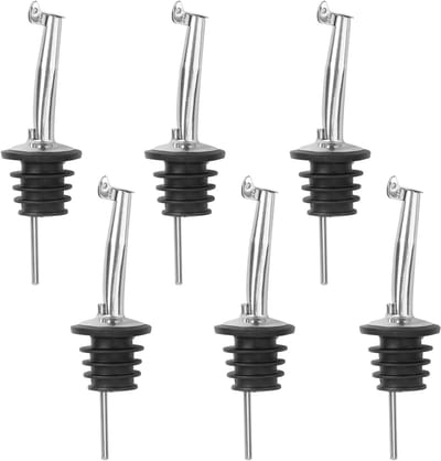 Fles Pourers, 6 stuks RVS Speed Pourer met scharnierende Flip Top Cap, Freeflow Pourers Liquor Pourer, voor Wijn Olijfolie Koffie Siroop Azijn