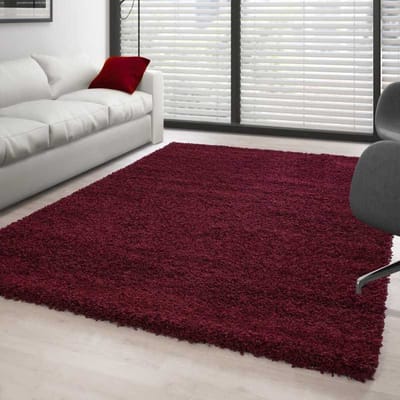 Hoogpolig vloerkleed, effen rood 80x150 cm