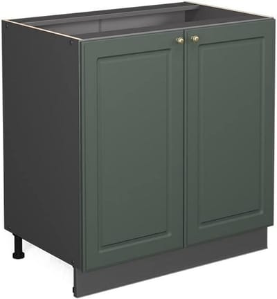 Keukenonderkast 80 cm Groen-Goud Landhuis Stijl met Legplank