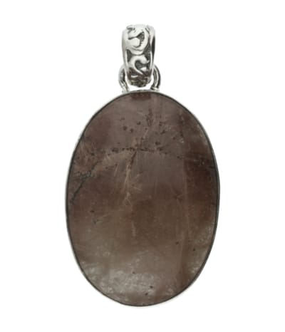Zilveren Jaspis edelsteen ovaal groot hanger