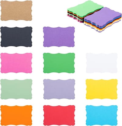 120-delige set - mini-kaartjes - kleine kleurrijke blanco kaartjes - voor kleine enveloppen visitekaartjes (10 x 7 cm) -12 kleur
