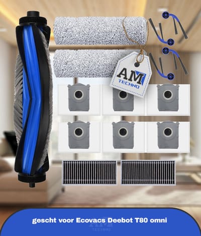 Accessoires Geschikt voor Ecovacs Deebot T80 omni, JKOISL 1*hoofdborstel 6*stofzakken 4*zijborstels 2*filters 2*mopdoekjes, reserveonderdelen robotstofzuiger accessoireset