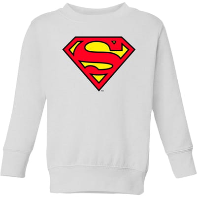 Official Superman Shield Kids' Sweatshirt - White - 122/128 (7-8 jaar)